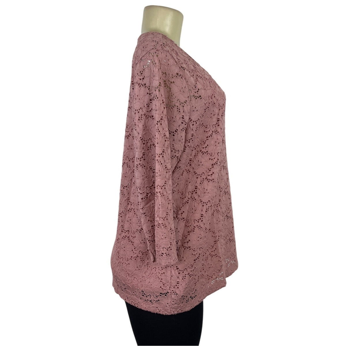 D&co. Women's 2-Piece Dusty Pink Lace Overlay & Sleeveless Tank Set Sz S