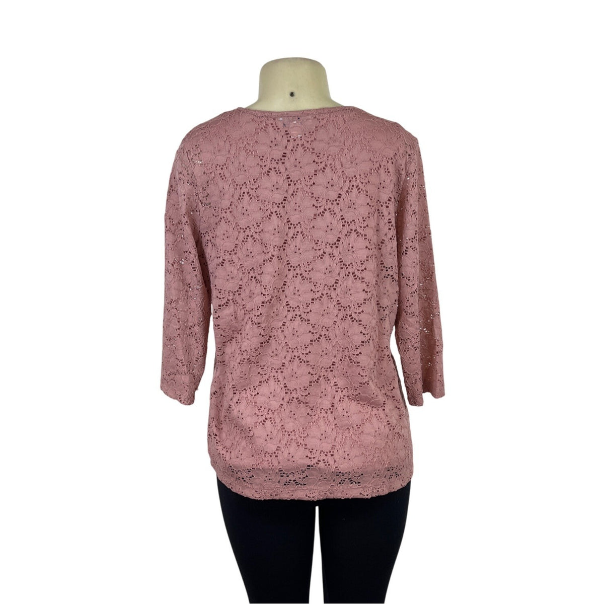 D&co. Women's 2-Piece Dusty Pink Lace Overlay & Sleeveless Tank Set Sz S
