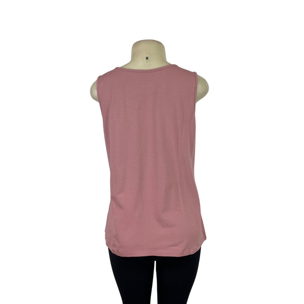 D&co. Women's 2-Piece Dusty Pink Lace Overlay & Sleeveless Tank Set Sz S