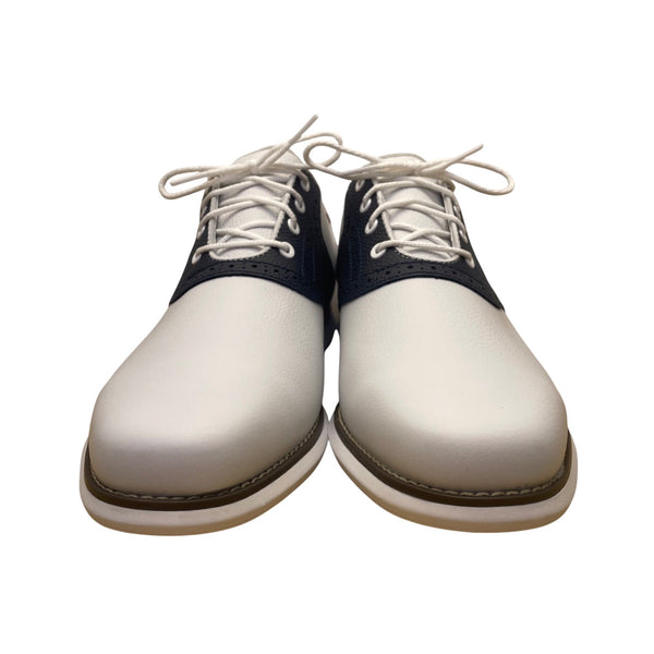 Foot Joy Mens White/Navy Leather Premium Comfort Spiked Golf Shoes Size 11