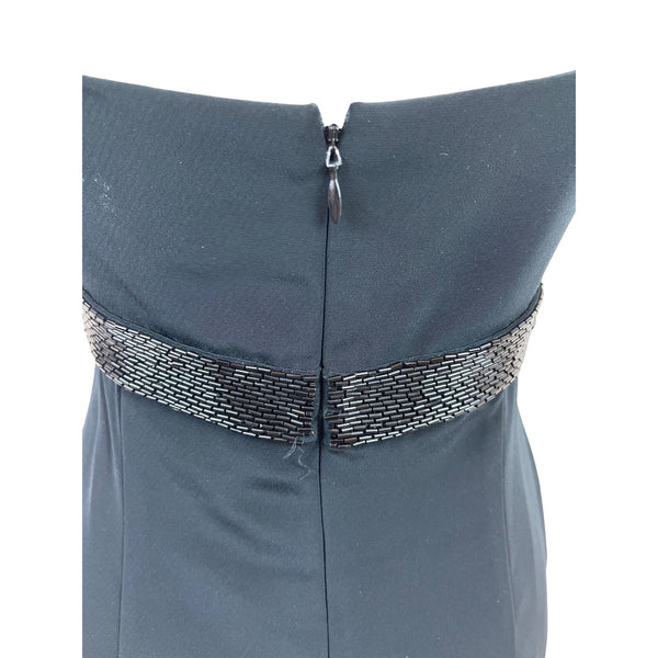 Cashé Black Cocktail Dress With Beaded Straps & Back Zipper Size 4