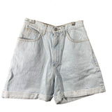 Guess Womens Light Wash Denim High-Waist Rolled Hem Shorts 100% Cotton USA Made M