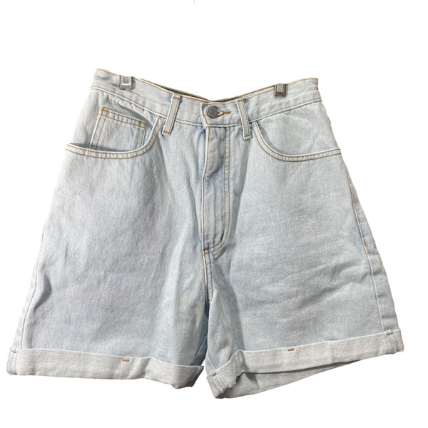 Guess Womens Light Wash Denim High-Waist Rolled Hem Shorts 100% Cotton USA Made M
