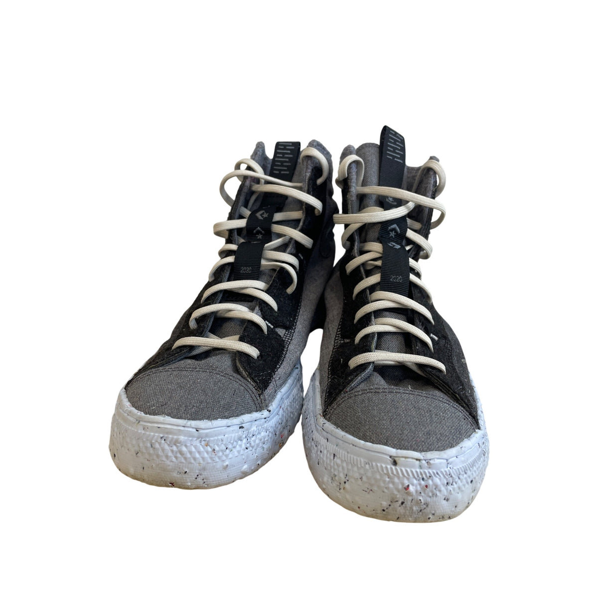 Converse Unisex Grey & Black High-Top Sneakers Size 10.5 Textured Upper W/Laces
