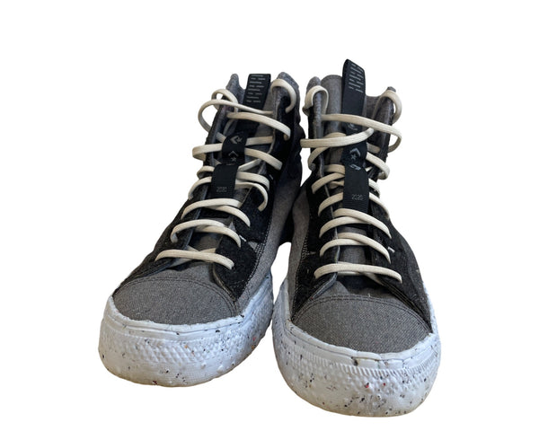 Converse Unisex Grey & Black High-Top Sneakers Size 10.5 Textured Upper W/Laces