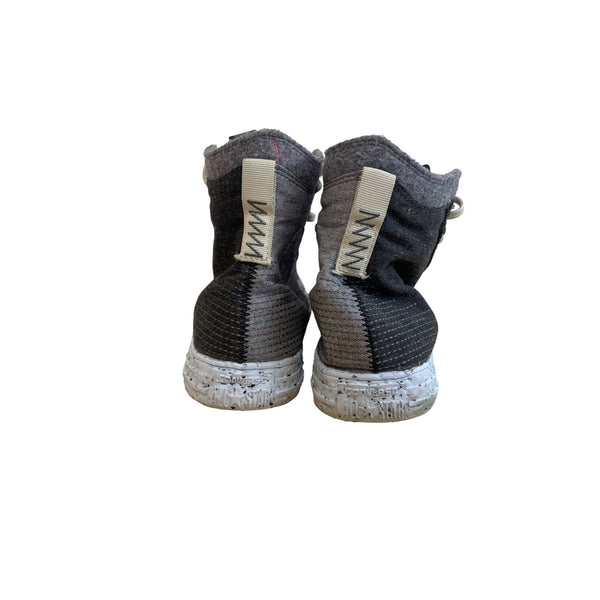 Converse Unisex Grey & Black High-Top Sneakers Size 10.5 Textured Upper W/Laces