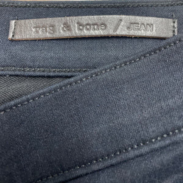 Rag & Bone Women's Dark Blue Mid-Rise Skinny Jeans Moto Style Size 28