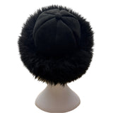 Leprachaun Sheepskin Co Black Fur-Lined Winter Hat Size Large Made in USA
