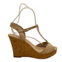 Charles David Women’s Brown Suede Strapped Open Toe Cork Wedge Sandals Sz 8.5M