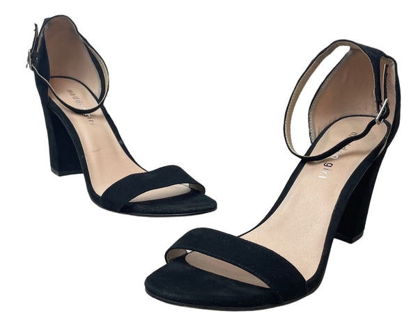 Madden Girl Women's Black Beella Blocked Heels Sz 8.5