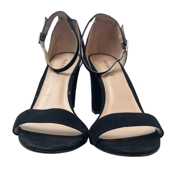 Madden Girl Women's Black Beella Blocked Heels Sz 8.5