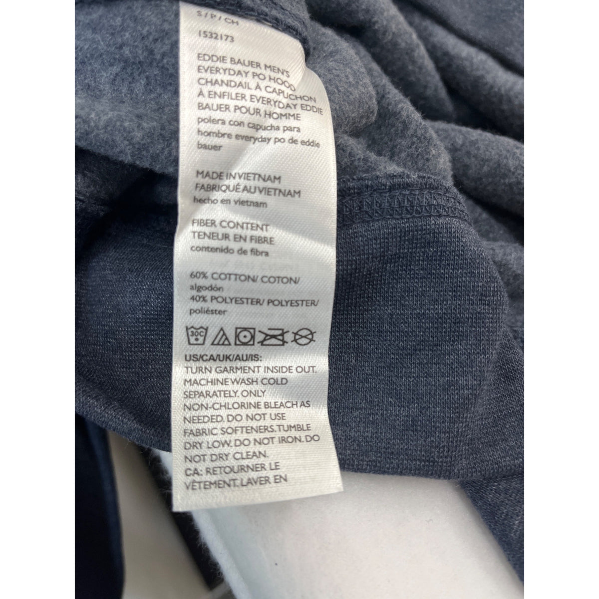 Eddie Bauer Men's Blue Hoodie Sz S - NWT