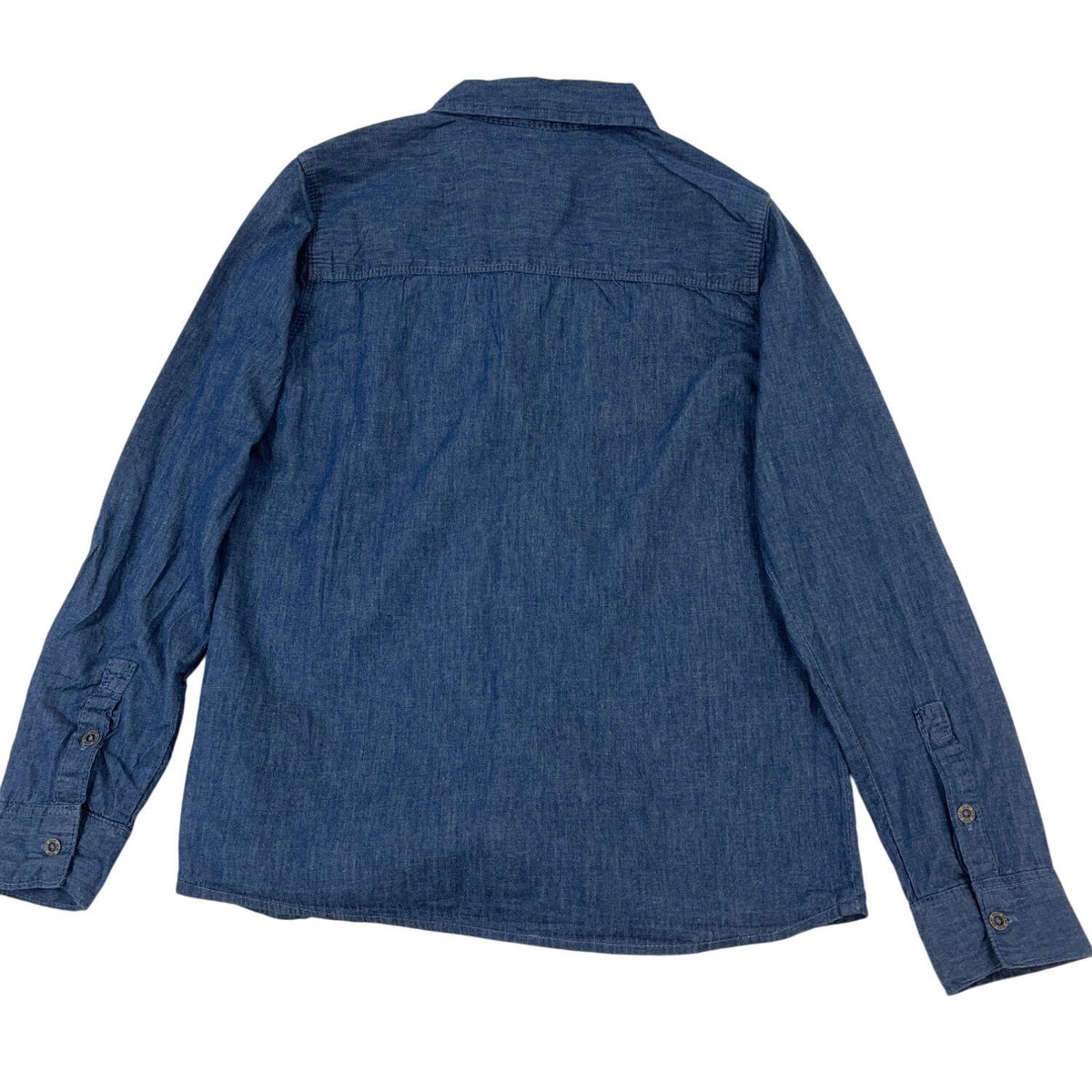 DKNY Boys Denim Button-Up Long Sleeve Single Chest Pocket Shirt Sz M 10/12 - New
