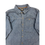 DKNY Boys Denim Button-Up Long Sleeve Single Chest Pocket Shirt Sz M 10/12 - New