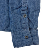 DKNY Boys Denim Button-Up Long Sleeve Single Chest Pocket Shirt Sz M 10/12 - New