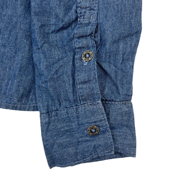 DKNY Boys Denim Button-Up Long Sleeve Single Chest Pocket Shirt Sz M 10/12 - New