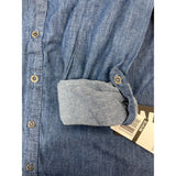 DKNY Boys Denim Button-Up Long Sleeve Single Chest Pocket Shirt Sz M 10/12 - New
