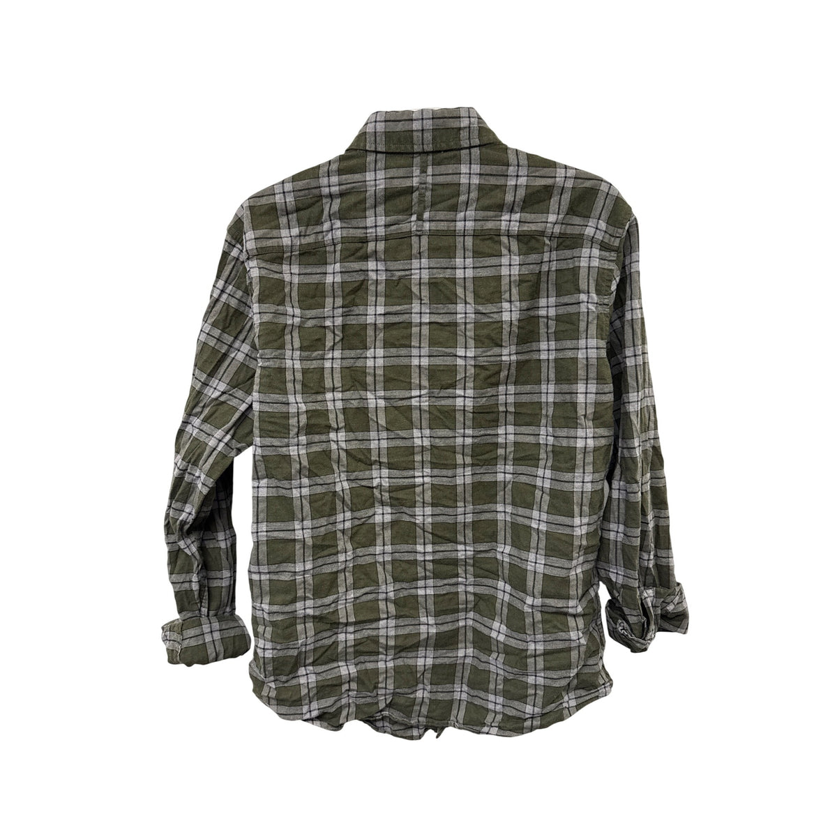 Banana Republic Luxe Flannel Slim Fit Plaid Shirt M Green