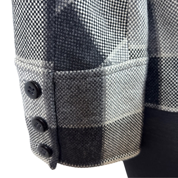 Carlisle Women's Black & Gray Plaid Wool Blend Cropped Jacket Size 8