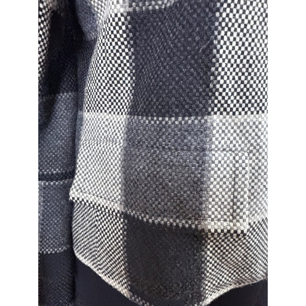 Carlisle Women's Black & Gray Plaid Wool Blend Cropped Jacket Size 8