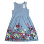H&M Girls Sleeveless Blue Floral Print Summer Dress Size 6X-7 - New