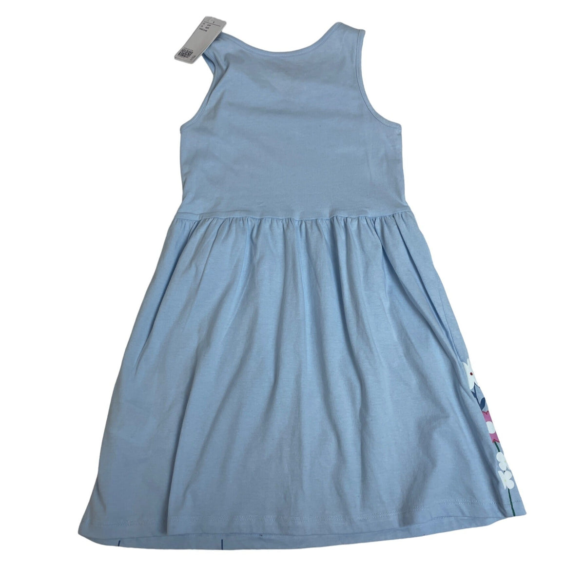 H&M Girls Sleeveless Blue Floral Print Summer Dress Size 6X-7 - New