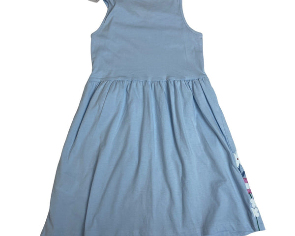 H&M Girls Sleeveless Blue Floral Print Summer Dress Size 6X-7 - New