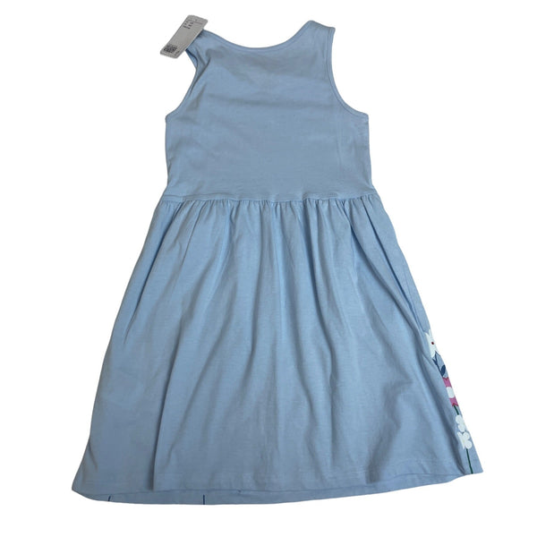 H&M Girls Sleeveless Blue Floral Print Summer Dress Size 6X-7 - New