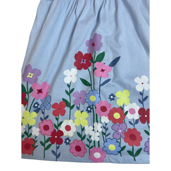 H&M Girls Sleeveless Blue Floral Print Summer Dress Size 6X-7 - New