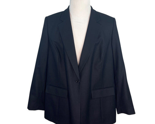 Nordstrom Womens Black Wool Blazer Size 18W
