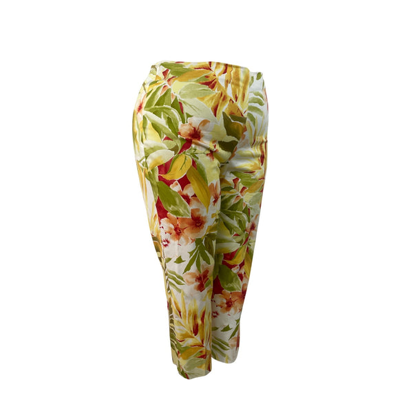 Linda Allard Ellen Tracy Womens Multicolor Floral Capri Pants Sz 16