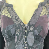 Rebecca Taylor Womens Multicolor & Mixed Pattern Silk Blouse Sz 2