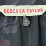 Rebecca Taylor Womens Multicolor & Mixed Pattern Silk Blouse Sz 2