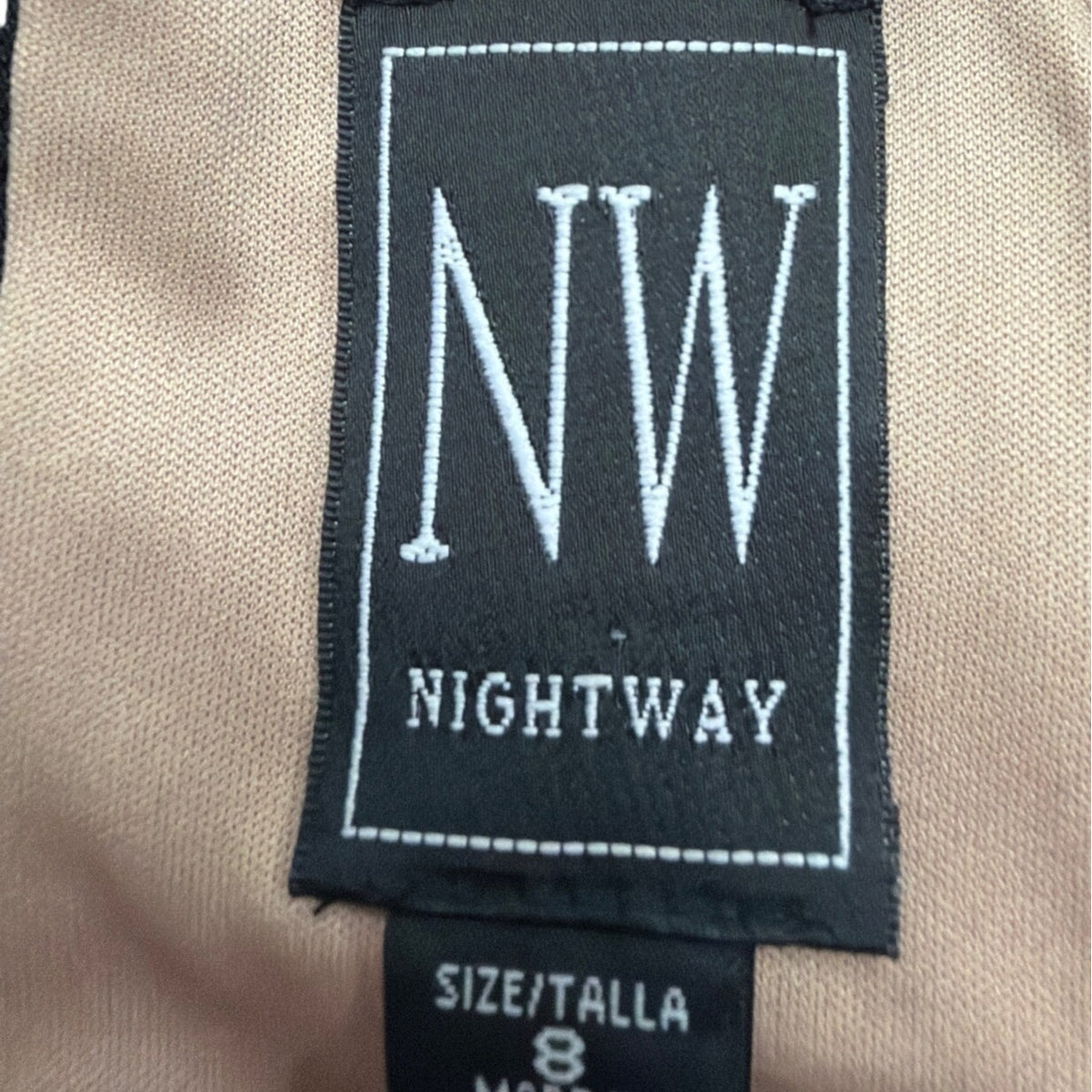 Nightway Womens Black Sequin Embellished Halter Jumpsuit Mesh Overlay Size 8