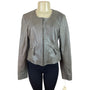 Bagatelle Womens Leather Snake Print Jacket Gray With Zip Closure Size S - New