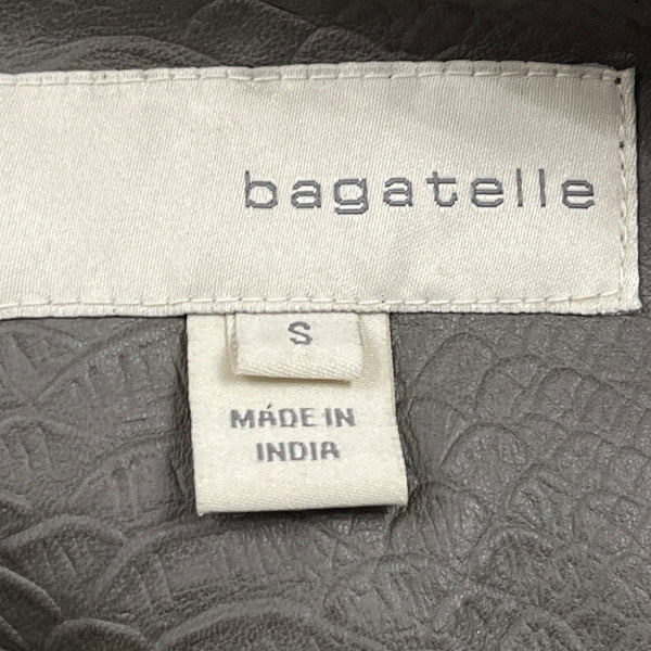 Bagatelle Womens Leather Snake Print Jacket Gray With Zip Closure Size S - New