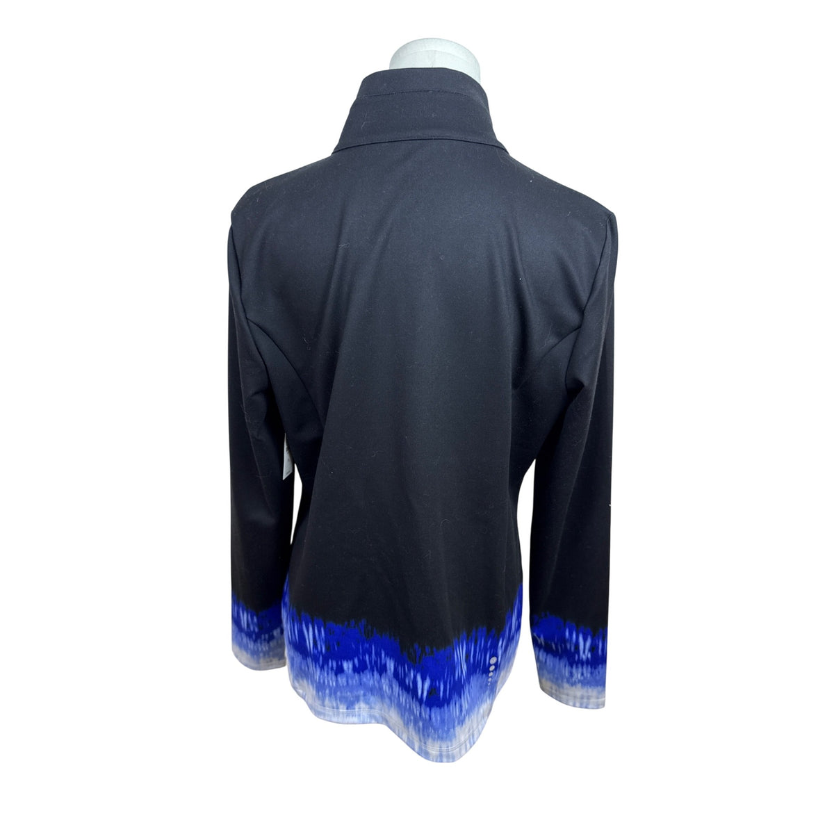 Talbots Women's Blue & Black Tie Dye Quarter Zip Pullover Shirt Size PL