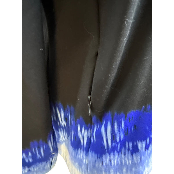 Talbots Women's Blue & Black Tie Dye Quarter Zip Pullover Shirt Size PL