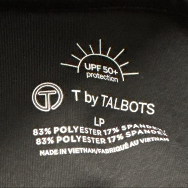 Talbots Women's Blue & Black Tie Dye Quarter Zip Pullover Shirt Size PL