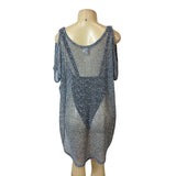 South Moon Under Women's Blue Knitted Cover Up Mesh Shirt Dress Sz S