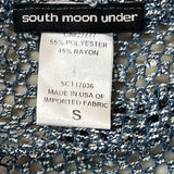 South Moon Under Women's Blue Knitted Cover Up Mesh Shirt Dress Sz S