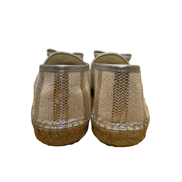 Salvatore Ferragamo Women’s Beige Panna Bow Elodie Espadrilles Flats Sz 9.5M