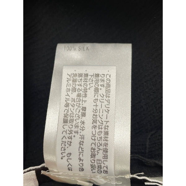 Chloé Womens Black Silk Sheer Blouse With Neck Tie Long Sleeve France Size 38