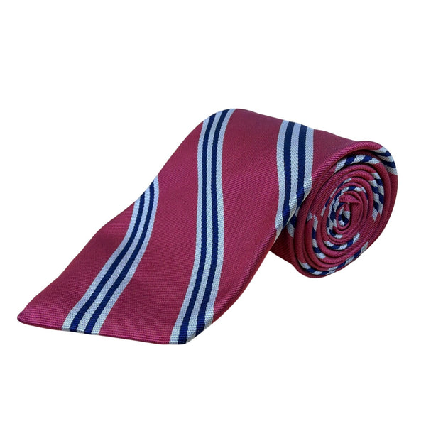 Vintage Brooks Brothers Red Silk Striped Tie Classic Business Necktie