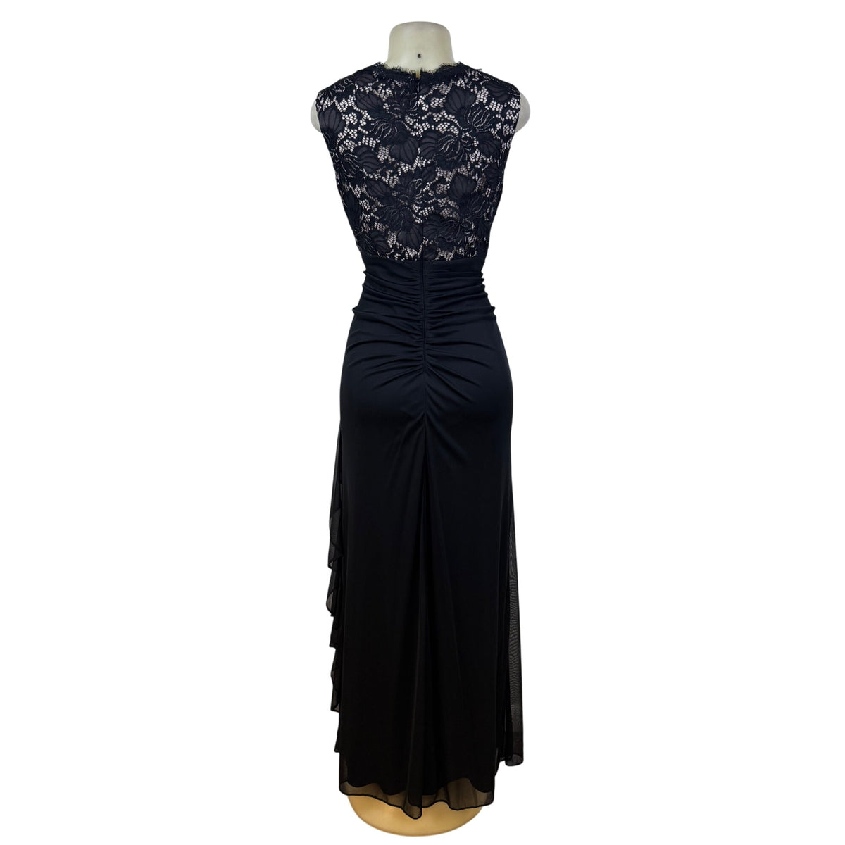 Betsy Adam Lace-Embellished Women's Black Sleeveless Maxi Dress Size 18