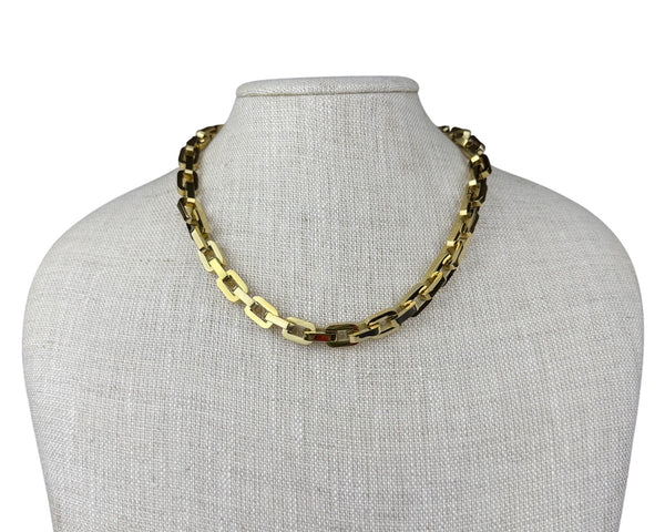 Eddie Borgo Gold Tone Chain Link Necklace Lobster Clasp Classic Design