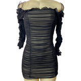 Fashion Nova Women's Black Mesh Bodycon Dress Sz XS - NWT