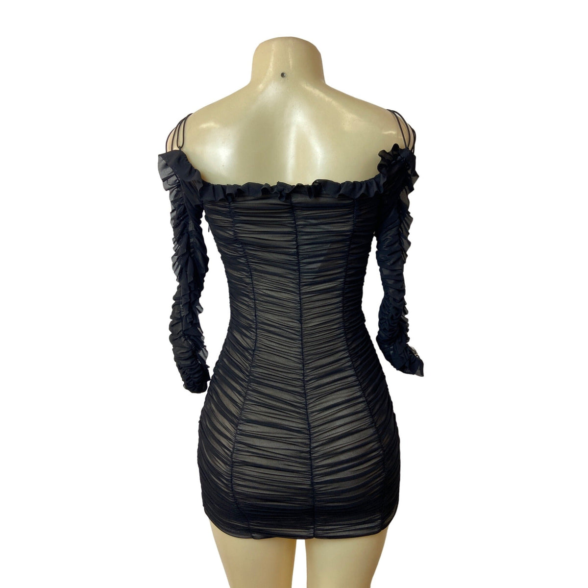 Fashion Nova Women's Black Mesh Bodycon Dress Sz XS - NWT