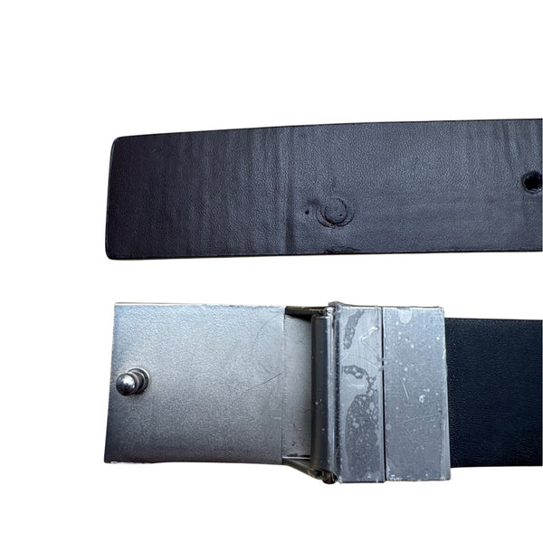 Calvin Klein Mens Reversible Leather Belt With Brushed Silver Buckle Size 41