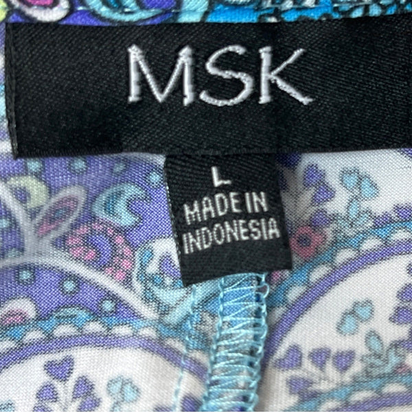 MSK Womens Sleeveless Printed Slip on Dress Size L- New